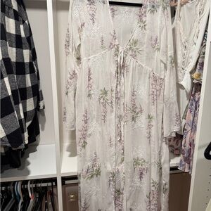 Floral Lace Long Cover Up